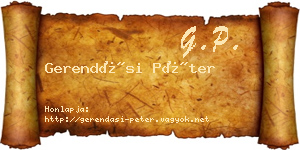 Gerendási Péter névjegykártya